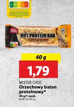 Lidl Baton orzechowy proteinowy Mister choc oferta