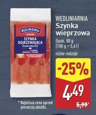 ALDI Szynka dojrzewająca Wędliniarnia oferta