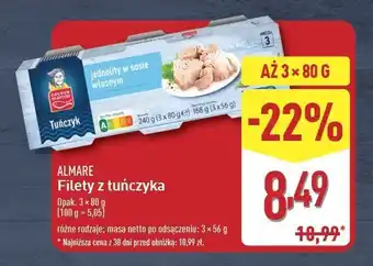 ALDI Tuńczyk jednolity w sosie własnym Golden seafood oferta