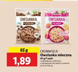 Lidl Owsianka mleczna malinowa Crownfield oferta