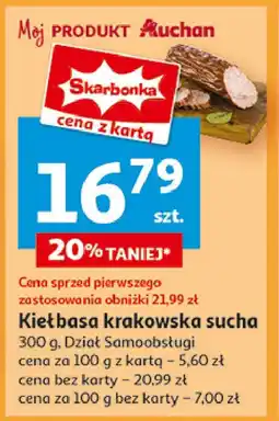 Auchan Kiełbasa krakowska sucha Auchan oferta