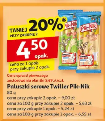 Auchan Paluszki serowe twiller Pik-nik kids oferta