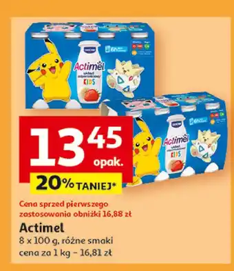 Auchan Jogurt kids truskawka i banan Danone actimel oferta