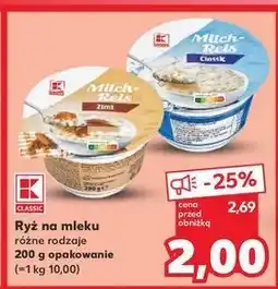 Kaufland Ryż na mleku z cynamonem K-Classic oferta