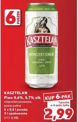 Kaufland Piwo Kasztelan Jasne Pełne oferta