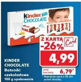 Kaufland Batoniki z mlecznej czekolady nadzieniem mlecznym Kinder Chocolate oferta