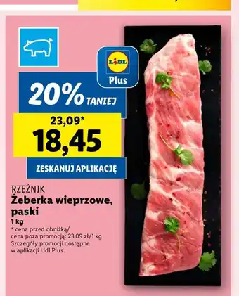 Lidl Żeberka wieprzowe paski Rzeźnik Codzienna Dostawa oferta