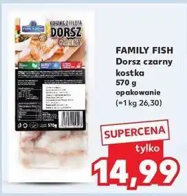 Kaufland Dorsz czarny filet kostka Family Fish oferta