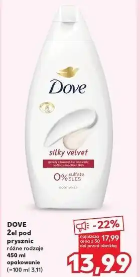 Kaufland Żel pod prysznic silky velvet Dove oferta