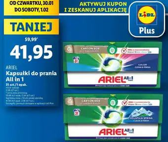 Lidl Kapsułki do prania mountain spring Ariel All In 1 oferta