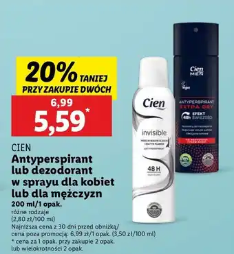 Lidl Antyperspirant extra dry Cien Men oferta