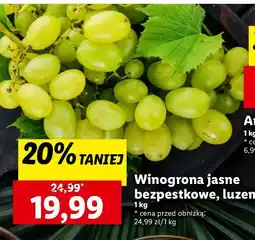 Lidl Winogrono jasne bezpestkowe oferta