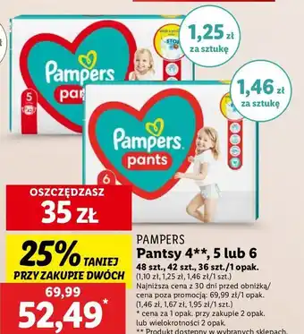 Lidl Pieluchomajtki 6 Pampers Pants oferta