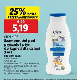 Lidl Szampon, żel pod prysznic i płyn do kąpieli 3w1 niebieski Cien Kids oferta