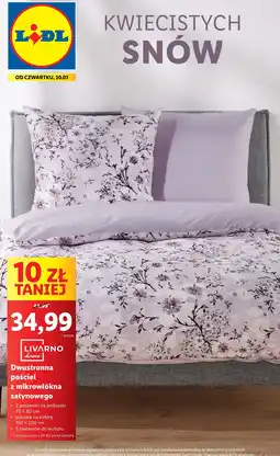 Lidl Komplet pościeli dwustronnej z mikrowłókna satynowego 160 x 200 + 2x 70 80 cm Livarno Home oferta