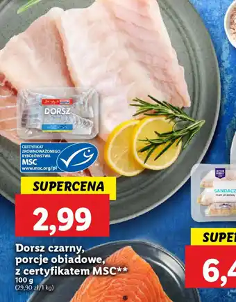 Lidl Dorsz czarny, porcje obiadowe, z certyfikatem MSC oferta