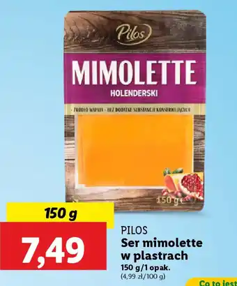 Lidl Pilos Ser mimolette w plastrach oferta