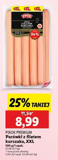 Lidl PIKOK PREMIUM Parówki z filetem kurczaka, XXL oferta