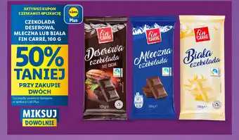 Lidl Czekolada deserowa, mleczna lub biała fin carré oferta