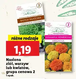 Lidl Nasiona ziół, warzyw lub kwiatów, grupa cenowa 2 oferta