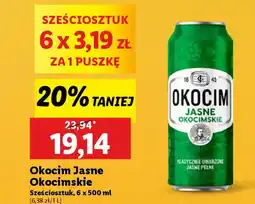 Lidl Okocim Jasne Okocimskie Sześciosztuk oferta