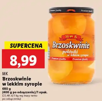 Lidl MK Brzoskwinie w lekkim syropie oferta