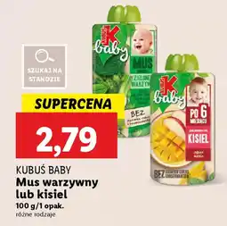 Lidl Kubuś baby Mus warzywny lub kisiel oferta