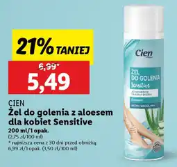 Lidl CIEN Żel do golenia z aloesem dla kobiet Sensitive oferta