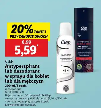 Lidl CIEN Antyperspirant lub dezodorant w sprayu oferta