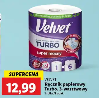 Lidl VELVET Ręcznik papierowy Turbo, 3-warstwowy oferta