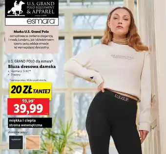 Lidl U.S. GRAND POLO dla esmara Bluza dresowa damska oferta