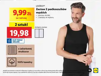 Lidl LIVERGY Zestaw 2 podkoszulków męskich oferta