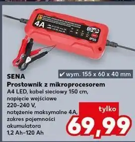 Kaufland Prostownik z mikroprocesorem i wyświetlaczem 12v 4a Sena oferta