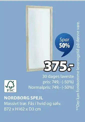 JYSK NORDBORG SPEJL oferta