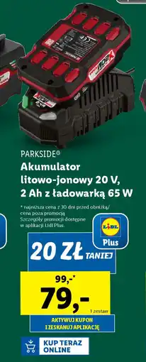 Lidl PARKSIDE Akumulator litowo-jonowy 20 V, 2 Ah oferta