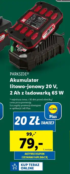 Lidl PARKSIDE Akumulator litowo-jonowy 20 V, 2 Ah oferta