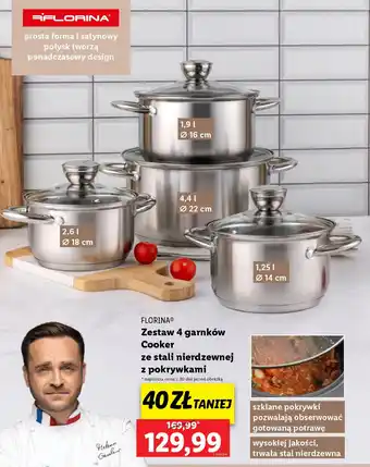 Lidl FLORINA Zestaw 4 garnków Cooker oferta