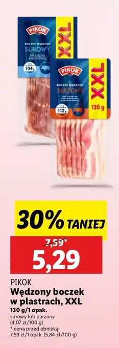 Lidl Boczek surowy wędzony w plastrach Pikok oferta