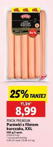 Lidl Parówki z filetem z kurczaka premium Pikok oferta