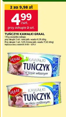 Stokrotka Tuńczyk kawałki w sosie własnym Graal oferta