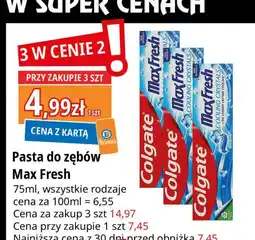 E.Leclerc Pasta do zębów cooling crystals Colgate Max Fresh oferta