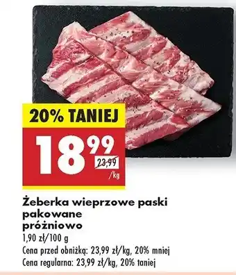 Biedronka Żeberka wieprzowe paski oferta