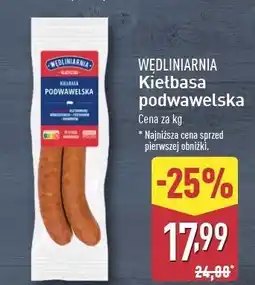 ALDI Kiełbasa podwawelska Wędliniarnia oferta