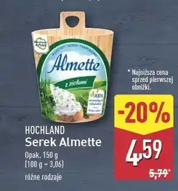 ALDI Serek z ziołami Hochland Almette oferta