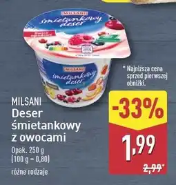 ALDI Deser śmietankowy z owocami ogrodowymi Milsani oferta