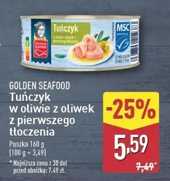 ALDI Tuńczyk w oliwie z oliwek pierwszego tłoczenia Golden Seafood oferta