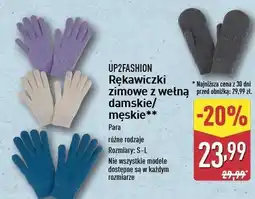 ALDI Rękawiczki z wełny męskie Up2Fashion oferta