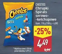 ALDI Chrupki spirals ser z ketchupem Cheetos oferta