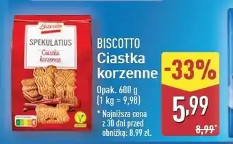 ALDI Ciastka korzenne Biscotto oferta