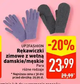 ALDI Rękawiczki z wełny męskie Up2Fashion oferta